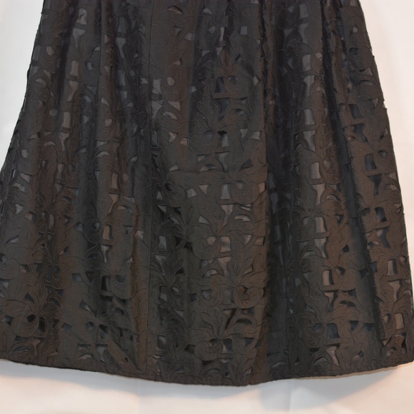 100% Silk Cut Lace Black Skirt SZ 14 Talbots - Picture 5 of 7